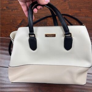 Kate Spade Black and White Medium Crossbody Bag, Neutral Crossbody Purse